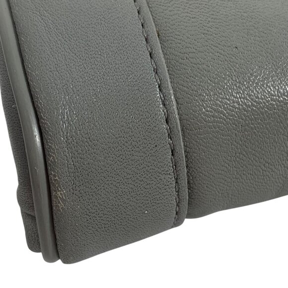 Vintage 1980s ETIENNE AIGNER Gray Leather Shoulder Bag Clutch Magnetic Closure - Picture 4 of 10